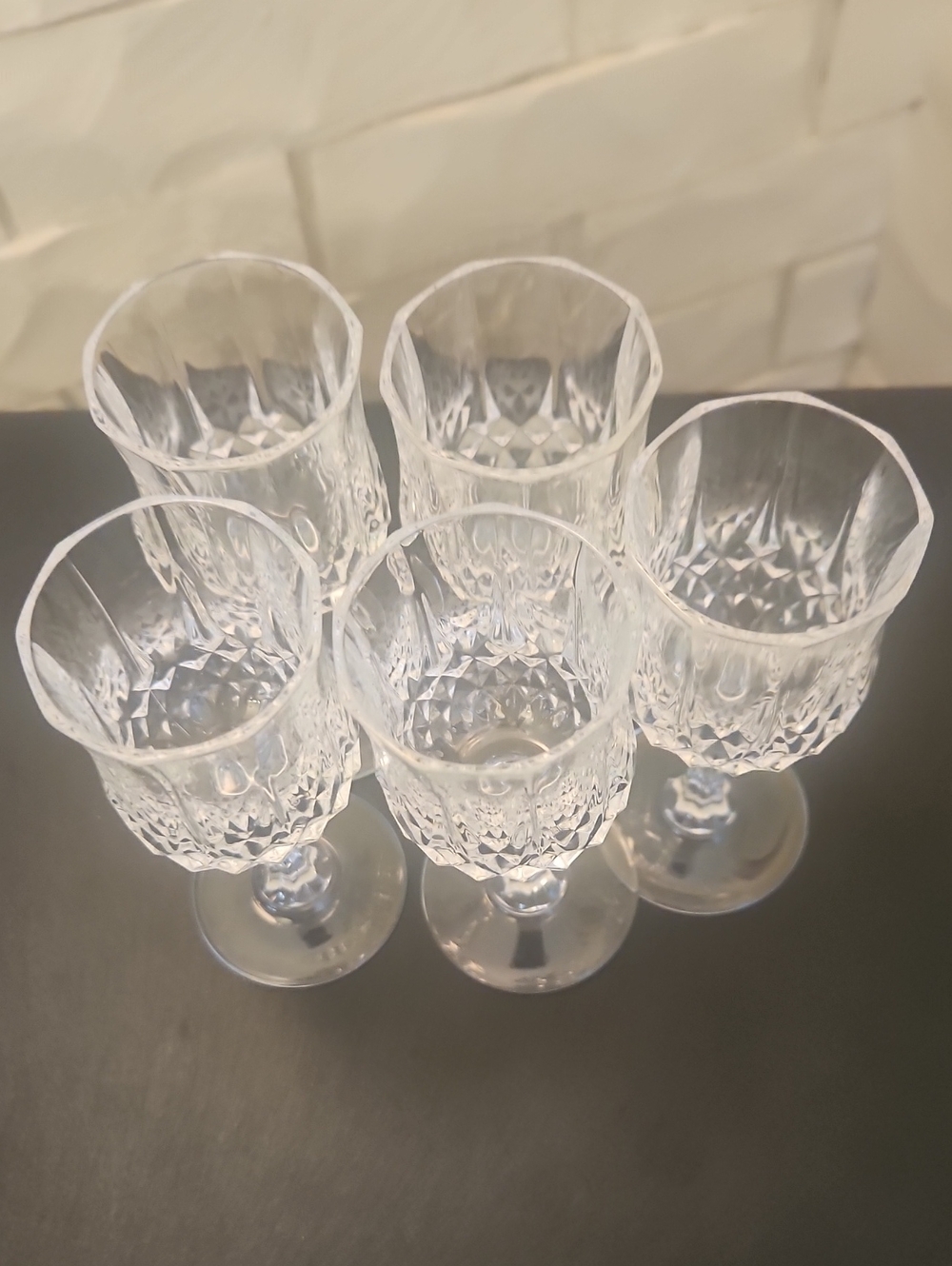 Cristal D'Arques Crystal-Cut Clear Stemmed Shot (Set of 5) Excellent Condition!